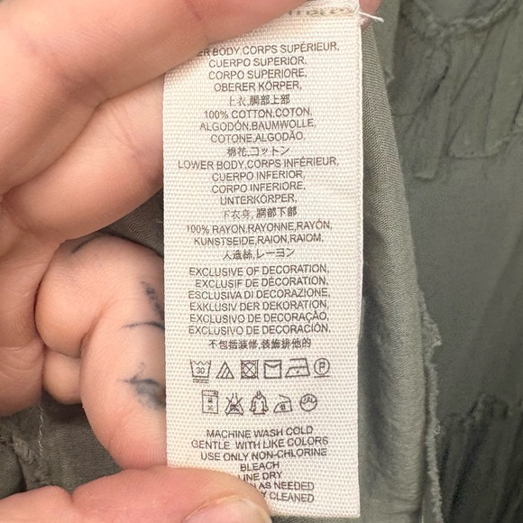 Free People Day Glow Embroidered Mini Dress in Spanish Moss combo size large - Picture 10 of 15